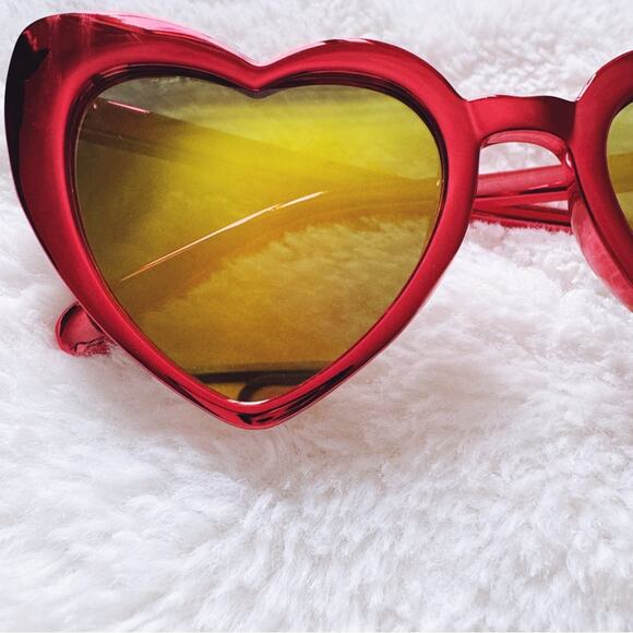 Addison Red Heart-Shaped Sunglasses - Picture 3 of 13